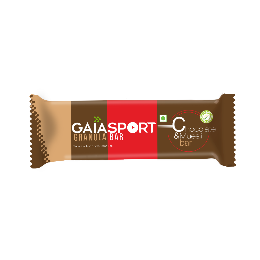 Gaia Sports Granola Bar Chocolate And Muesli 30Gm