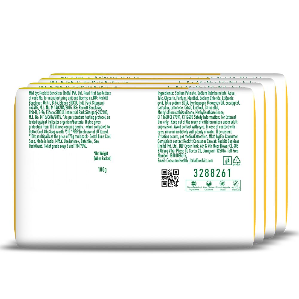 Dettol Lime Cool/Cool Soap 150 G Pack Of 4