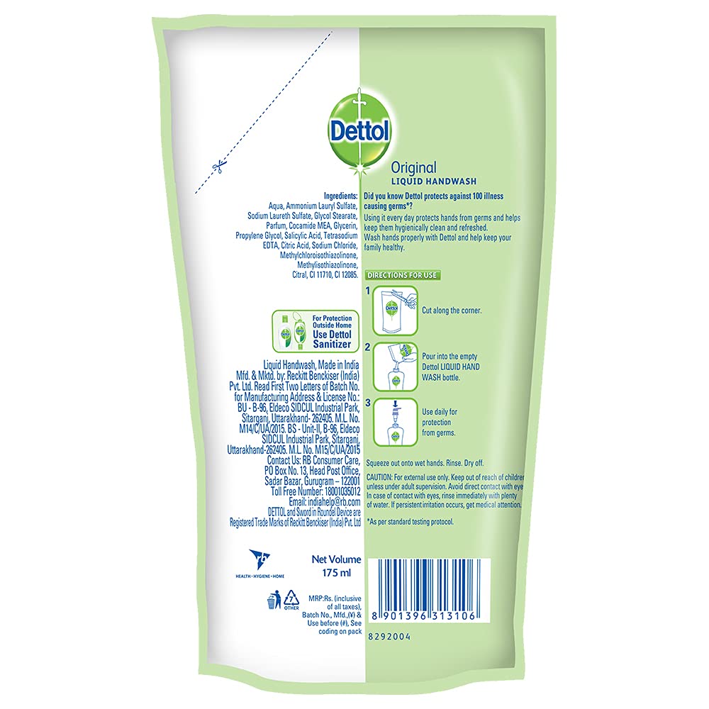 Dettol Refill Pouch 175Ml Original
