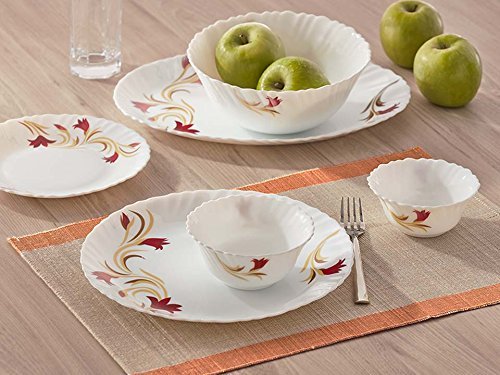 Dinner Set 33 Pcs Assorted Red Lily Ageriagreen Herbsclassicverona