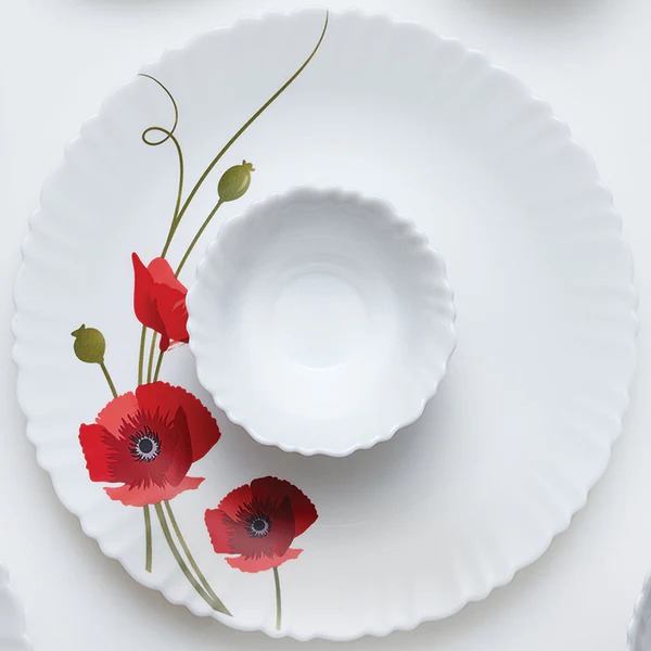 Dinner Set 44 Pcs Assorted Red Carnation Ageria