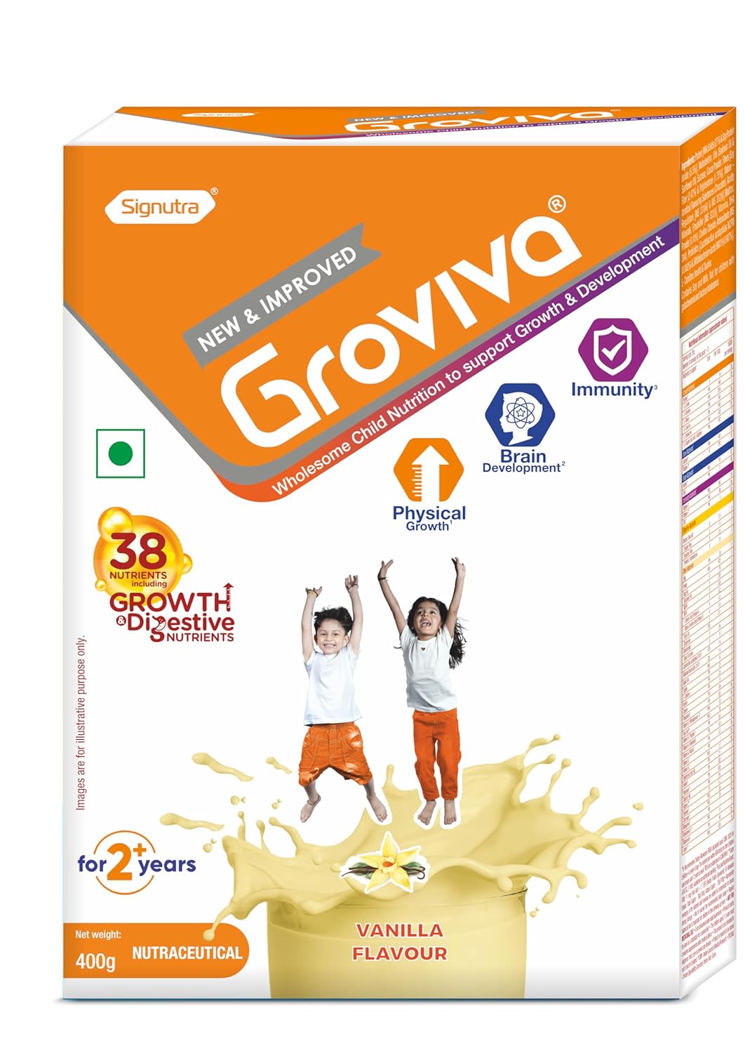 Groviva New Vanilla 400G child nutrition supplement