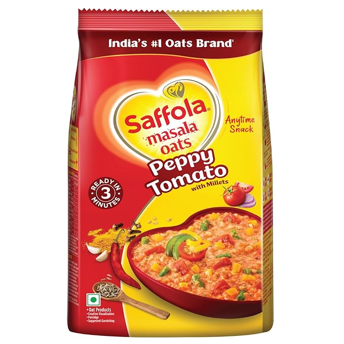 Saffola Masala Oats 500 Gram Peppy Tomato With Millets
