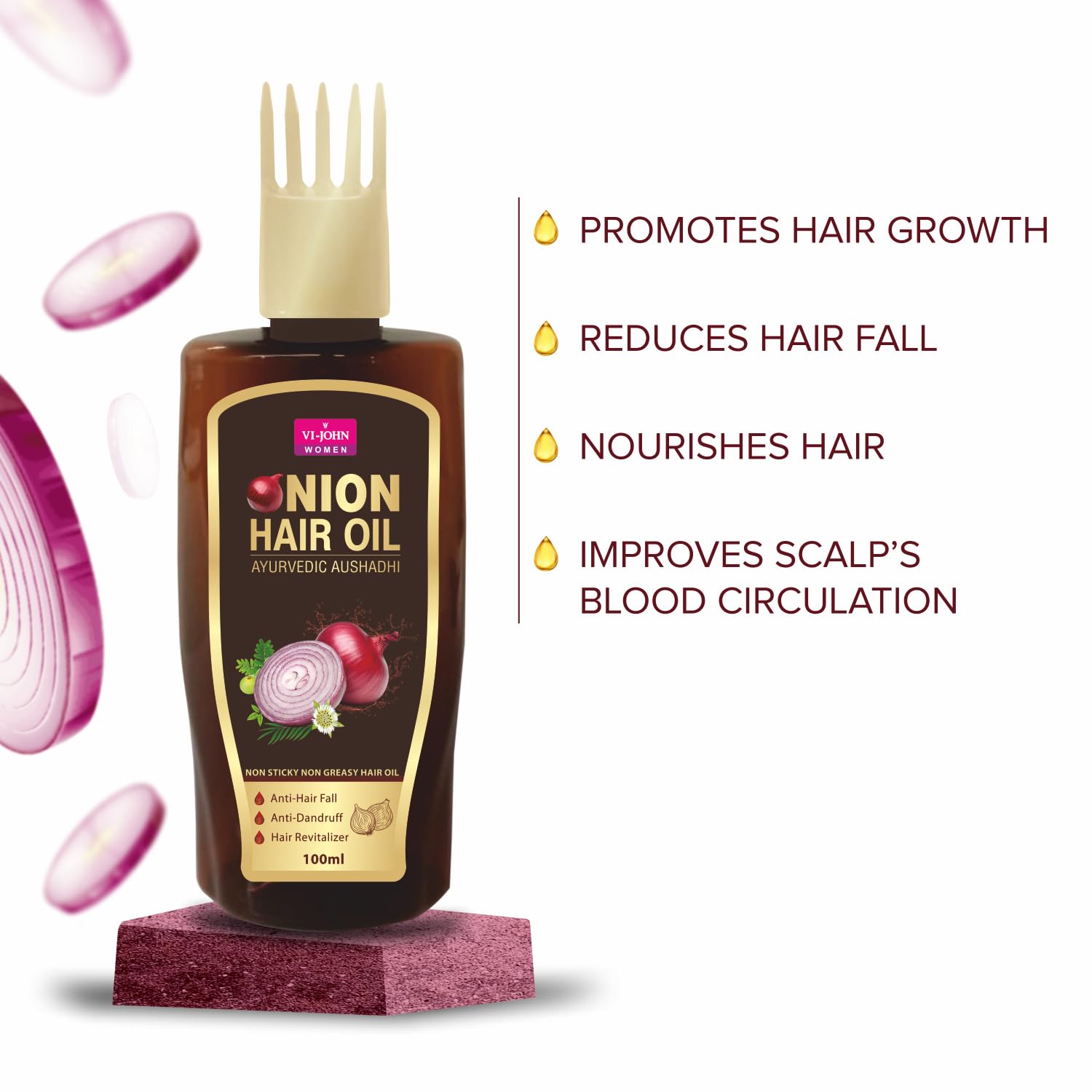 Vijohn Onion Hair Oil Ayurvedic Aushadhi 100Ml